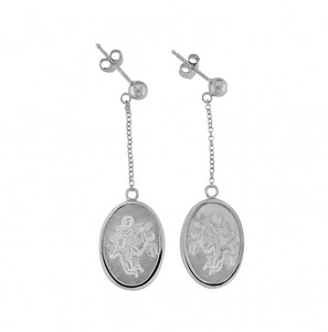 MY iMenso ODM "Angel" Cameo MOP" oval earrings (925/rhod-plated) - 3240511