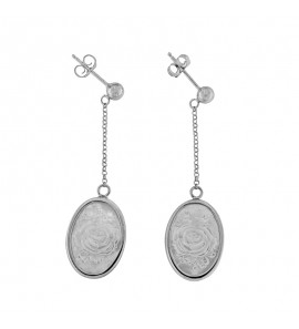 MY iMenso ODM "Rose" Cameo MOP" oval earrings (925/rhod-plated) - 3240514