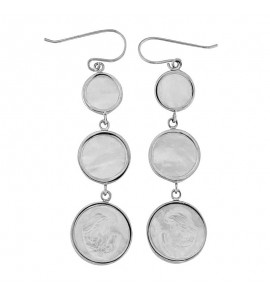 MY iMenso ODM "Mother & child" Cameo MOP" round earrings (925/rhod-plated) - 3240517