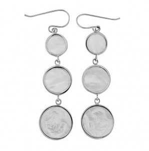MY iMenso ODM "Mother & child" Cameo MOP" round earrings (925/rhod-plated) - 3240517