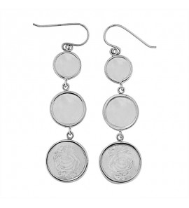 MY iMenso ODM "Rose" Cameo MOP" round earrings (925/rhod-plated) - 3240518