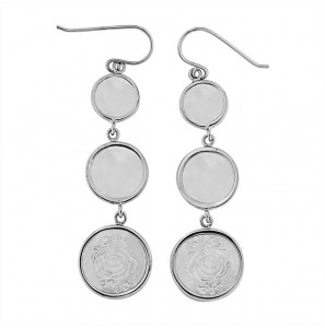 MY iMenso ODM "Rose" Cameo MOP" round earrings (925/rhod-plated) - 3240518
