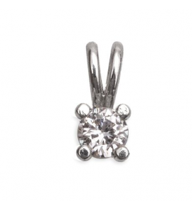 Wit Goud hanger 4p chaton met 0.13 crt H-SI - 3240539