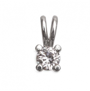 Wit Goud hanger 4p chaton met 0.13 crt H-SI - 3240539