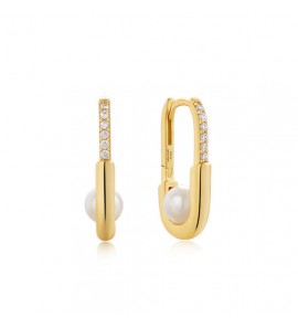 Ania Haie Gold Pearl Oval Hoop - Earring - 21,5mm - 3240541