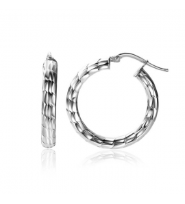 Zinzi zilver oorringen gediamanteerd 27x4.5mm - 3240602