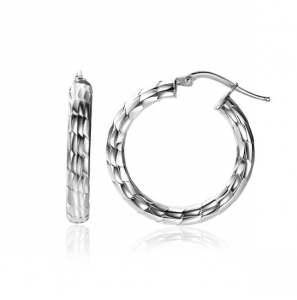 Zinzi zilver oorringen gediamanteerd 27x4.5mm - 3240602