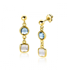 ZINZI zlv. oorstekers gg.verg.blau en melkwit zirc. - 3240612