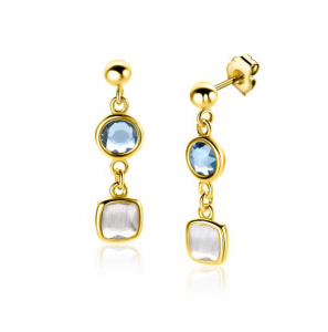 ZINZI zlv. oorstekers gg.verg.blau en melkwit zirc. - 3240612