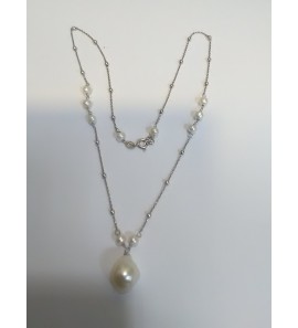 MY iMenso ODM collier met zw parels (925/rhod-plated) - 3240632