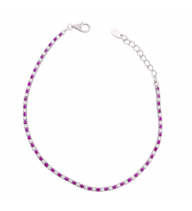MY iMenso ODM "Tennis wh/pink 2 mm CZ" bracelet (925/rhod-plated) 17 cm met bakslot - 3240645