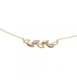 Goud choker met zirkonia 45 cm - 3240649