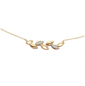 Goud choker met zirkonia 45 cm - 3240649