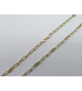 Goud collier paperclip rond 50 cm - 3240656