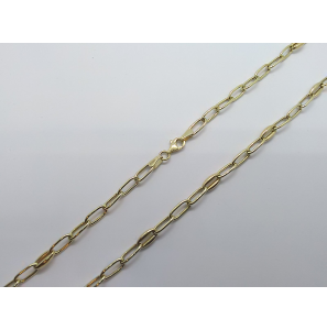 Goud collier paperclip rond 50 cm - 3240656
