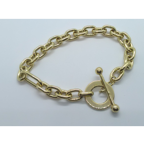 Goud armband anker rond met capitel sluiting - 3240657