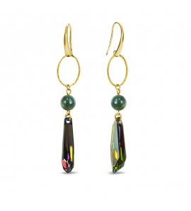 Spark. CRYSTALACTITE Gilded Earrings Indian Agate - 3240676