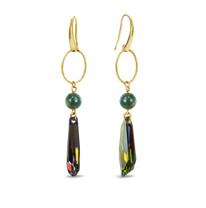 Spark. CRYSTALACTITE Gilded Earrings Indian Agate - 3240676