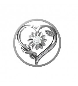 MY iMenso Grande (33mm) insignia fantasy "Sunflower & Heart" (925/rhod-plated) - 3240693