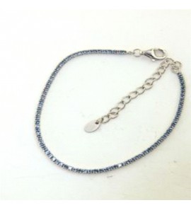 MY iMenso ODM "Tennis sapphire 2mm CZ" bracelet (925/rhod-plated) 15+4cm - 3240698