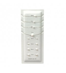 Zilver verguld oorknop met zw parel 7 mm - 3240726