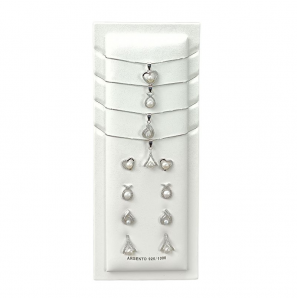 MY iMenso ODM "FWP fantasy" set earstud & necklace (925/rhod-plated) - 3240727