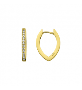 MY iMenso GOLD Creoli earrings "Rombo Zirconi 21,5mm" (14k gold) - 3240733