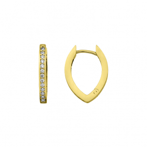 MY iMenso GOLD Creoli earrings "Rombo Zirconi 21,5mm" (14k gold) - 3240733