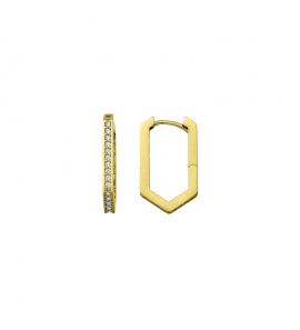 MY iMenso GOLD Creoli earrings "Esagono CZ 18,5mm" (14k gold) - 3240735