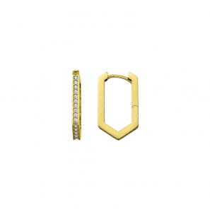 MY iMenso GOLD Creoli earrings "Esagono CZ 18,5mm" (14k gold) - 3240735