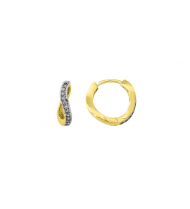 MY iMenso GOLD Creoli earrings "Pestato 14mm" (14k gold) - 3240737