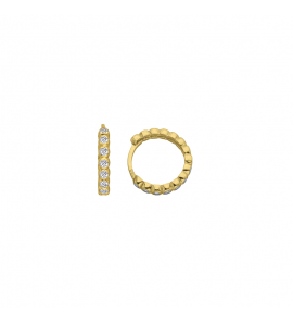 MY iMenso GOLD Creoli earrings "Dotti CZ 2,3x13mm" (14k gold) - 3240738