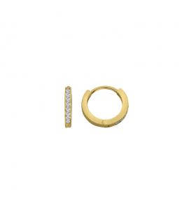 MY iMenso GOLD Creoli earrings "Stretto CZ 1,9x12mm" (14k gold) - 3240739