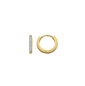 MY iMenso GOLD Creoli earrings "Stretto CZ 1,9x12mm" (14k gold) - 3240739