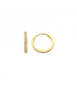 MY iMenso GOLD Creoli earrings "Stretto CZ 1,9x15mm" (14k gold) - 3240740