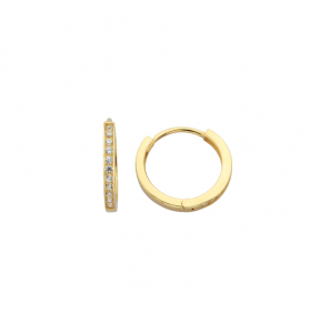MY iMenso GOLD Creoli earrings "Stretto CZ 1,9x15mm" (14k gold) - 3240740