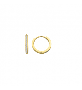MY iMenso GOLD Creoli earrings "Stretto CZ 2,3x12mm" (14k gold) - 3240741