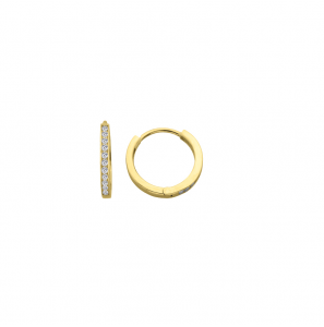 MY iMenso GOLD Creoli earrings "Stretto CZ 2,3x12mm" (14k gold) - 3240741