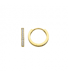MY iMenso GOLD Creoli earrings "Stretto CZ 2,3x15mm" (14k gold) - 3240742