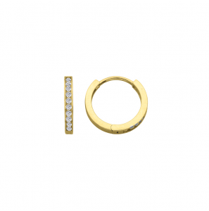 MY iMenso GOLD Creoli earrings "Stretto CZ 2,3x15mm" (14k gold) - 3240742