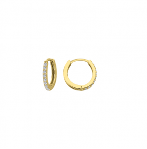MY iMenso GOLD Creoli earrings "Stretta CZ 2,3x12mm" (14k gold) - 3240743