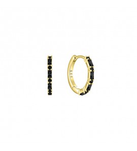 MY iMenso Creoli creol "Baquette black CZ 16mm" (925/1Mgold-plated) - 3240757