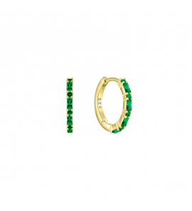 MY iMenso Creoli creol "Baquette emerald CZ 16mm" (925/1Mgold-plated) - 3240758