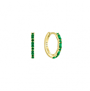 MY iMenso Creoli creol "Baquette emerald CZ 16mm" (925/1Mgold-plated) - 3240758