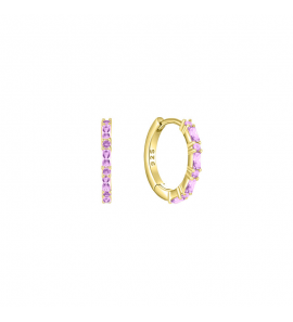 MY iMenso Creoli creol "Baquette pink CZ 16mm" (925/1Mgold-plated) - 3240761
