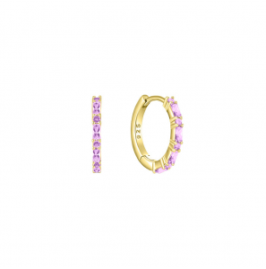 MY iMenso Creoli creol "Baquette pink CZ 16mm" (925/1Mgold-plated) - 3240761