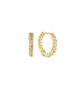 MY iMenso Creoli creol "Dotti CZ 17,5mm" (925/1Mgold-plated) - 3240762