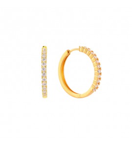 MY iMenso Creoli creol "Grandino CZ 21,5mm" (925/1Mgold-plated) - 3240763