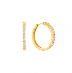 MY iMenso Creoli creol "Grandino CZ 21,5mm" (925/1Mgold-plated) - 3240763