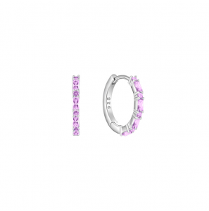 MY iMenso Creoli creol "Baquette pink CZ 16mm" (925/rhod-plated) - 3240768